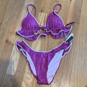 Victoria's Secret Pink Bikini with White Trim